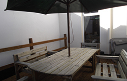 there is a decking area at Tudor court falmouth
